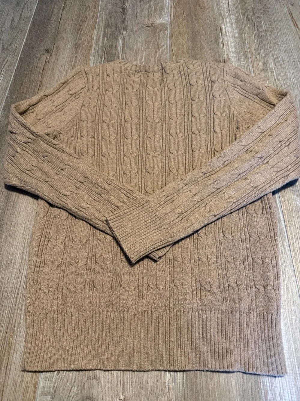 St. John's Bay Taupe Cable Knit Crewneck Sweater